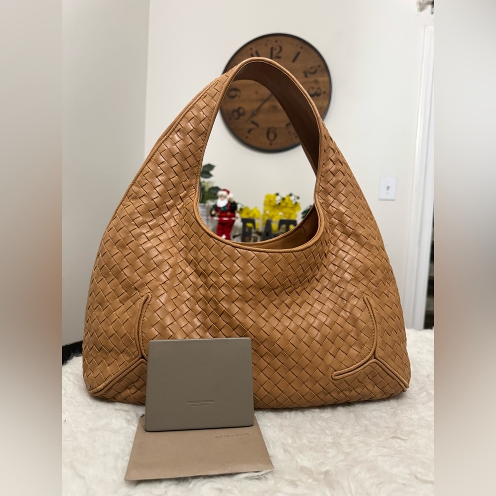 Bottega Veneta Tan Woven Hobo Bag - Picture 16 of 16